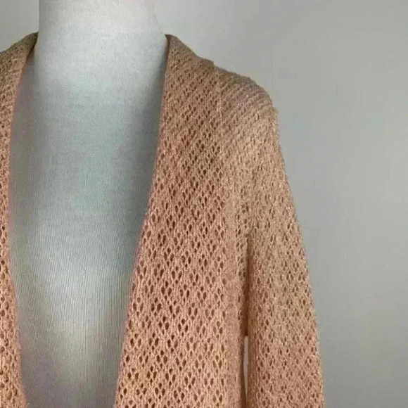 Ruby Rd sweater size XL pink metallic cardigan - Picture 2 of 8